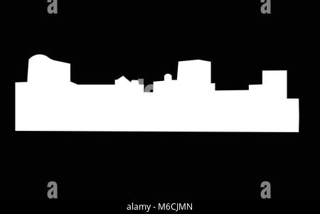 white charleston skyline silhouette on black background Stock Vector