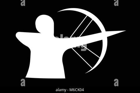 white compound bow silhouette on black background Stock Vector Art ...