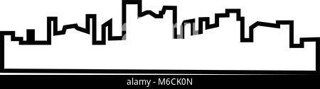 edmonton skyline silhouette outline on white background Stock Vector