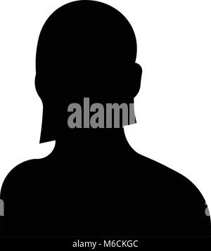 female headshot silhouette outline on white background Stock Vector Art ...