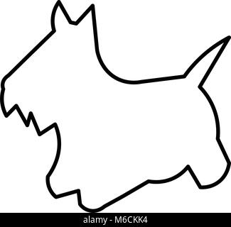 scottie dog silhouette outline on white background Stock Vector Image ...