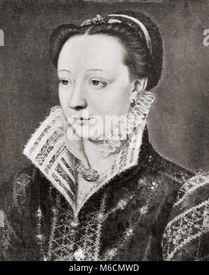 Catherine de' Medici,1519 –1589.  Italian noblewoman who was Queen of France as the wife of King Henry II.  From Hutchinson's History of the Nations, published 1915. Stock Photo