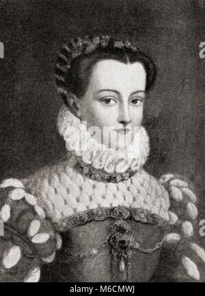 Elisabeth of Austria, 1554 – 1592.  Queen of France from 1570 to 1574 as the wife of King Charles IX.  From Hutchinson's History of the Nations, published 1915. Stock Photo