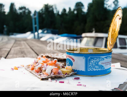 Can of Surströmming is fermented Baltic sea herring often described as the  worst smelling food in the world Stock Photo - Alamy