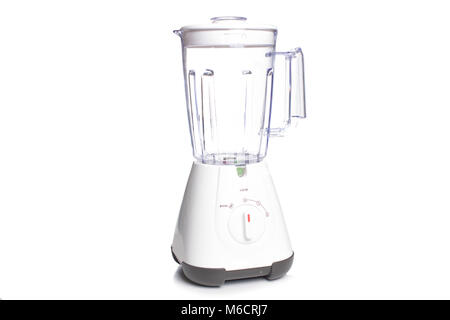 Empty electric blender on white background,kitchen concept. Stock Photo