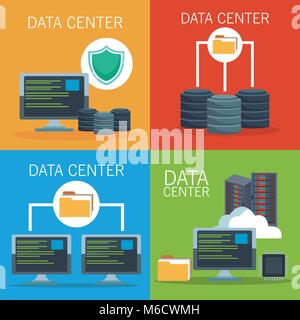 Data center technology Stock Vector