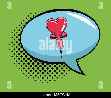 Lollipop in bubble pop art cartoon Stock Vector