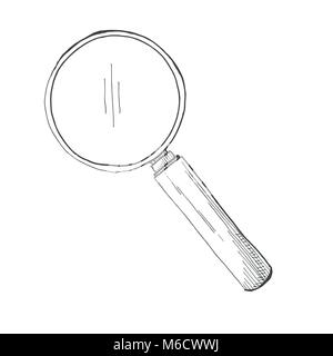 Magnifier icon in doodle sketch lines. Zoom explore find locate Stock  Vector Image & Art - Alamy