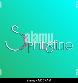 Spring. Springtime decoration banner. Greeting card. Vector illustration. Stock Vector