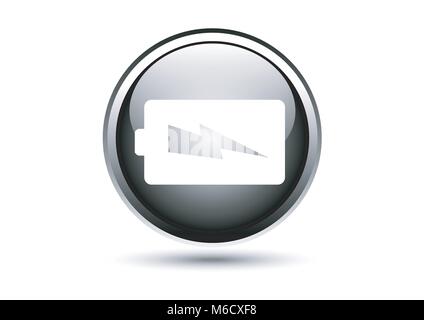 battery switch button design with symbol inside Stock Vector