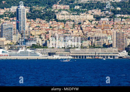 Monaco, Principality of Monaco - May 30, 2016: Country's first casino and the populous Quartier, Monte Carlo, in the most densely populated country Stock Photo