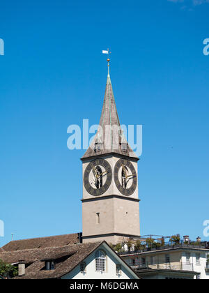 Zurich St. Peter Church clock tower Stock Photo