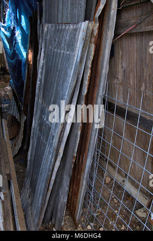 Corrugated metal steel shack shed building old iron sheet 