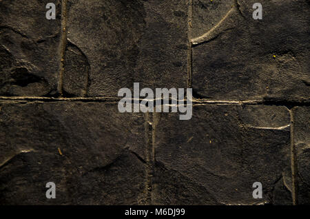 Black brick texture for 3D and illustration design wallpaper background. Stock Photo