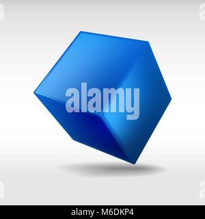 Blue cube isolated on white background. Vector illustration Stock Vector