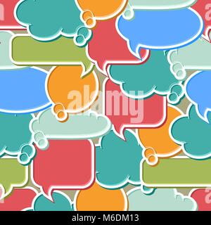 Seamless pattern of colorful speech bubbles and dialog balloons Stock Vector