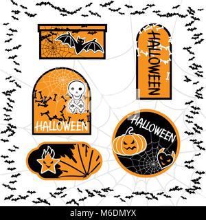 Halloween sale tags isolated. Vector bubbles for you design Stock Vector