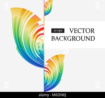Colored curve striped element on white background Stock Vector