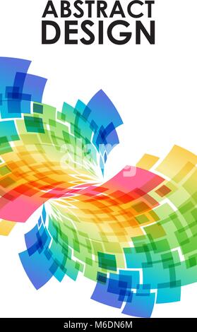 Abstract multicolored geometric element on white background Stock Vector