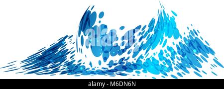 Wave splash isolated on white background, vector illustration Stock Vector
