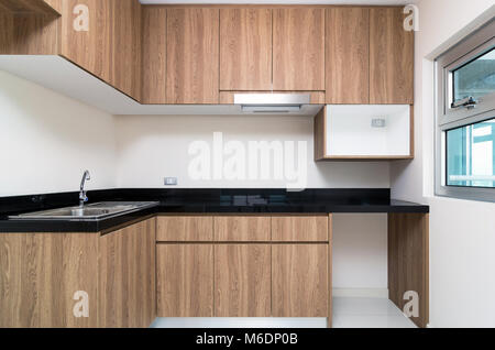 Empty Interior kitchen Room in a new apartment Stock Photo