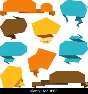 Set of abstract origami speech bubble vector background Stock Vector