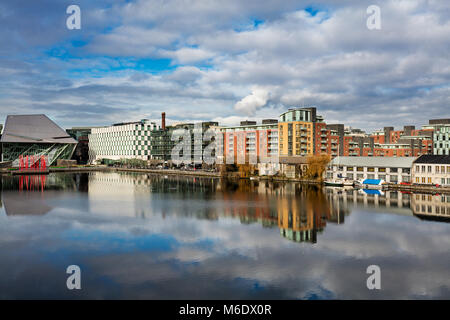 Modern architecture of the Hanover Quay in Grand Canal Dock, Dublin, Ireland Stock Photo