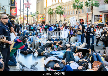 Die-in Protesters Black Lives Matter Hollywood Los Angeles California Stock Photo