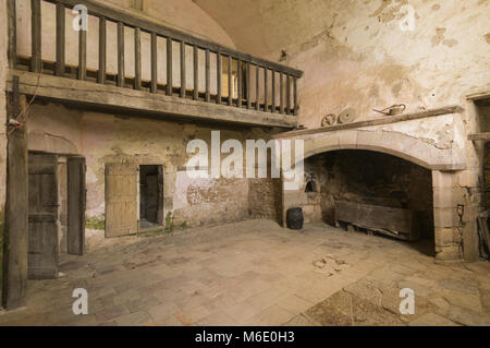 France, Tarn et Garonne, Bruniquel, old chateau, 12th c, interior room,  Les Plus Beaux Villages de France Stock Photo