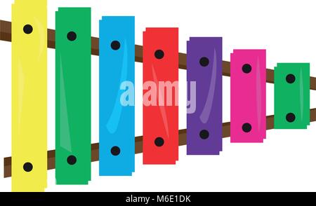 Colored xylophone toy icon Stock Vector