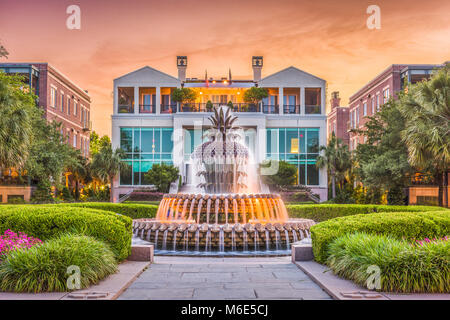 Charleston, South Carolina, USA at the Waterfront Park Pineapple Fountain. Stock Photo