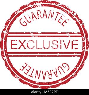 Exclusive guarantee rubber stamp vector. Illustration of rubber seal, grunge exclusivity special advertising stamp Stock Vector