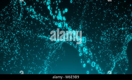 Abstract binary code background. Wave digital backdrop Stock Photo