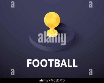 Football isometric icon, isolated on color background Stock Vector