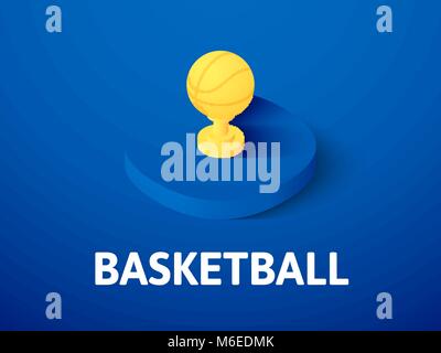 Basketball isometric icon, isolated on color background Stock Vector