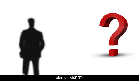 red question mark and 3d man Stock Photo - Alamy