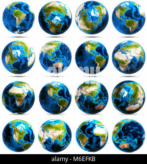 Earth big icons set 3d rendering Stock Photo