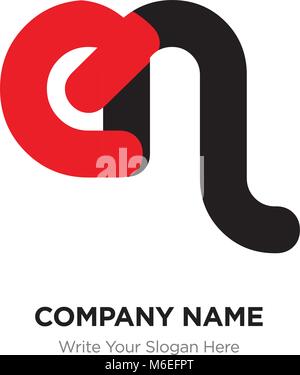 Abstract letter me or em logo design template, Black Alphabet initial letters company name concept. Flat thin line segments connected to each other Stock Vector