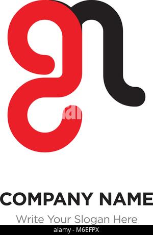 Abstract letter mg or gm logo design template, Black Alphabet initial letters company name concept. Flat thin line segments connected to each other Stock Vector