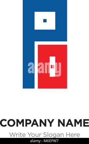 Abstract letter PO or OP logo design template, Black Alphabet initial letters company name concept. Flat thin line segments connected to each other Stock Vector