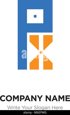 Abstract letter PX or XP logo design template, Black Alphabet initial letters company name concept. Flat thin line segments connected to each other Stock Vector
