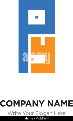 Abstract letter PY or YP logo design template, Black Alphabet initial letters company name concept. Flat thin line segments connected to each other Stock Vector
