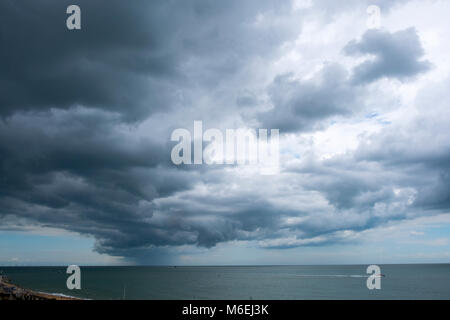 Storm clouds gathering on the coast at Ramsgate, Kent. Stock Photo
