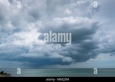 Storm clouds gathering on the coast at Ramsgate, Kent. Stock Photo