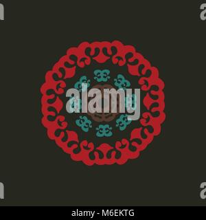 Tibetian Style Mandala On Dark Background. Stock Vector