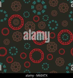Seamless multicolor pattern with tibetian mandalas. Islamic, Arabic, Persian motifs. Kaleidoscope elements. Vintage Fabric, wallpaper or wrapping pape Stock Vector