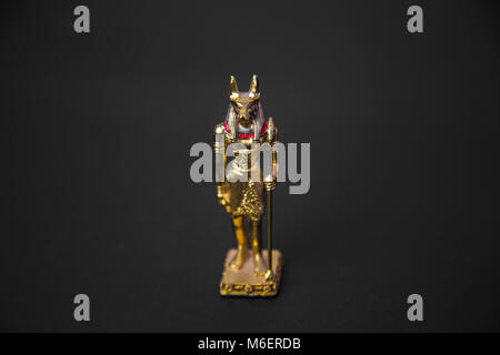 Anubis is the god associated with mummification and the afterlife in ancient Egyptian religion, usually depicted as a canine or a man with a canine/do Stock Photo