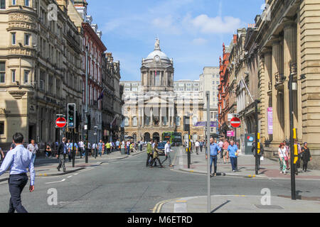 View down Castle Street to the Town Hall, Liverpool. Merseyside, England, UK, United Kingdom Stock Photo