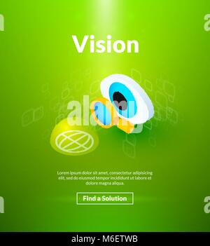 Vision poster of isometric color design Stock Vector