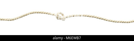 Beige cotton rope knot isolated on white Stock Photo